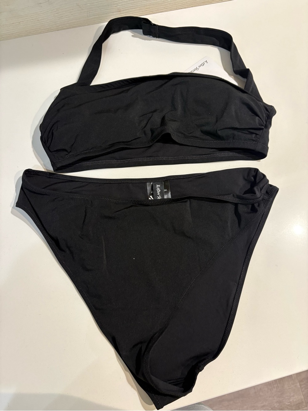 & Other Stories Black Bandeau Halter Bikini Set